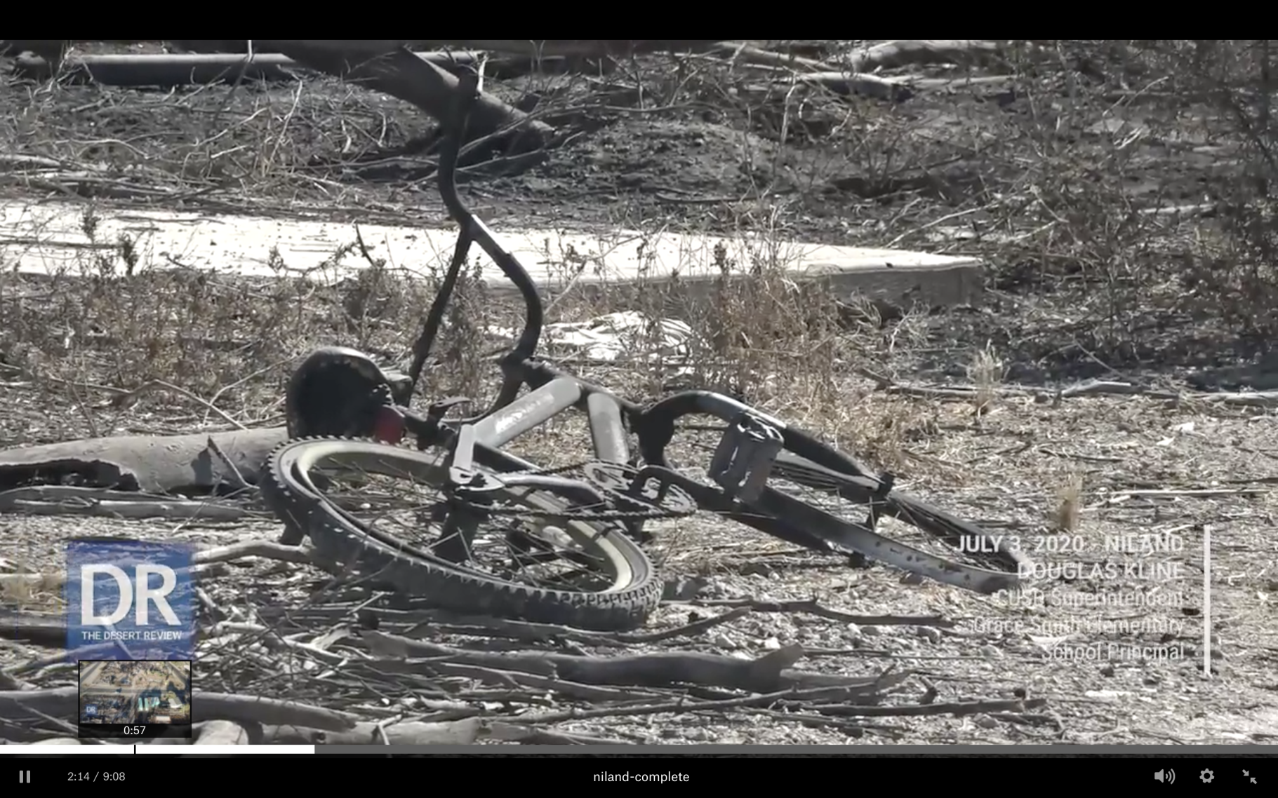 Burnt child's bike